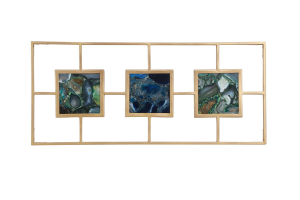 Multi Agate with Gold Frame Wall Décor - life of kuhl @HOME