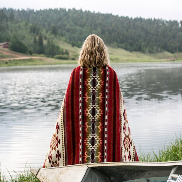 Ultra Soft Southwestern Red Hot Handmade Woven Blanket - life of kuhl @HOME