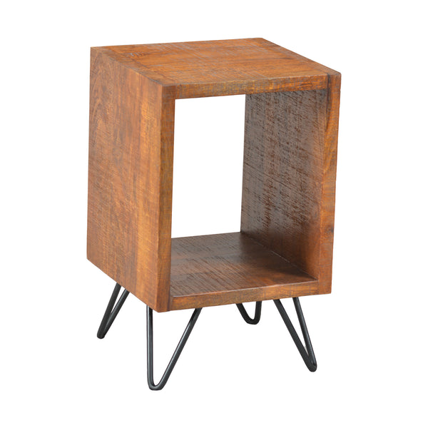 Solid Acacia Cube Nightstand