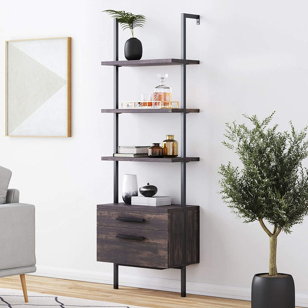 5-Tier Modern Ladder Shelf Bookcase - life of kuhl @HOME