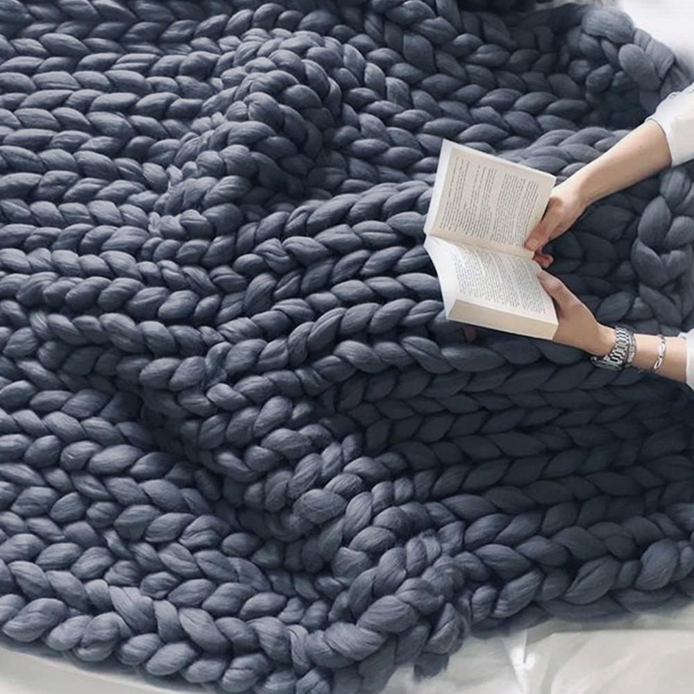 Chunky Knit Handmade Throw Blanket - life of kuhl @HOME