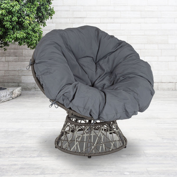 Swivel Patio Chair with Cushion - life of kuhl @HOME