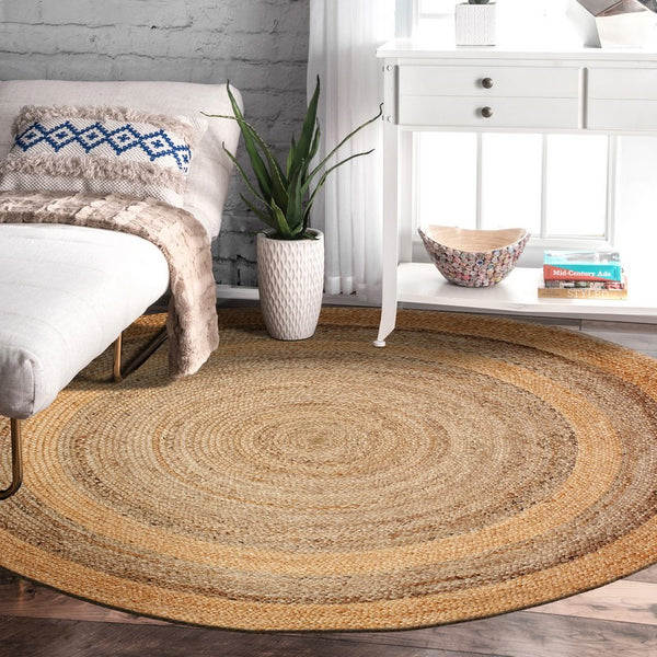 Two Toned Natural Jute Area Rug - life of kuhl @HOME