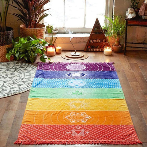 Chakra Mandala Blanket Wall Hanging - life of kuhl @HOME