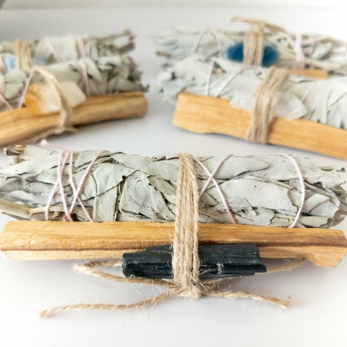 Palo Santo, Sage and Crystal Smudging Bundle - life of kuhl @HOME