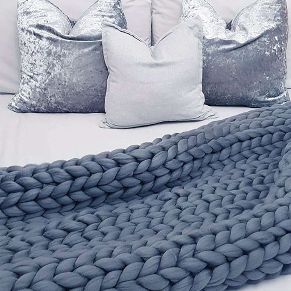 Chunky Knit Handmade Throw Blanket - life of kuhl @HOME